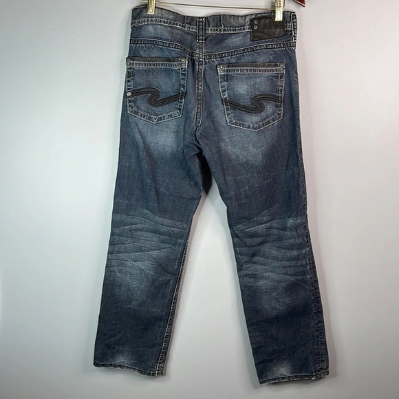 SILVER Grayson Heritage Relaxed Jeans Blue Dark Wash Straight Leg Size 31 - Picture 13 of 13